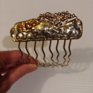 Hand crafted metal hair comb